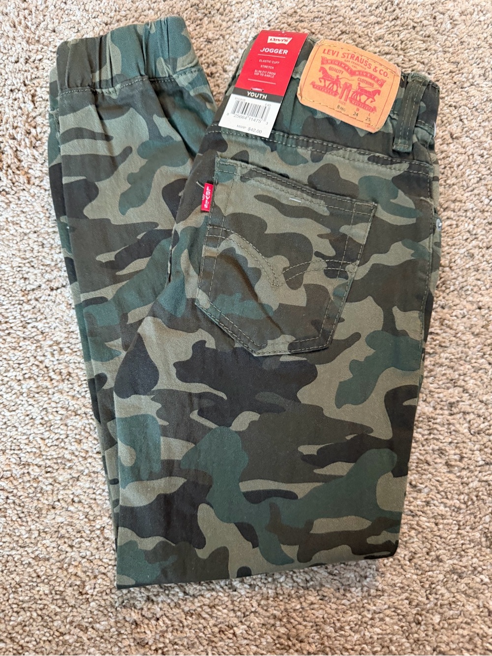 Levi's Camouflage Youth Jogger Pants - Green & Black